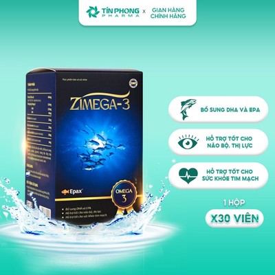 TPBVSK Zimega-3 Bổ Sung DHA Và EPA, Hỗ Trợ Tốt Cho Não Bộ, Thị Lực, Hỗ Trợ Sức Khỏe Tim Mạch Lọ 30 Viên