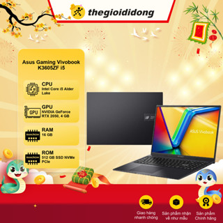 Laptop Asus Gaming Vivobook K3605ZF i5 12500H/16GB/512GB/4GB RTX2050/Win11 (RP745W)