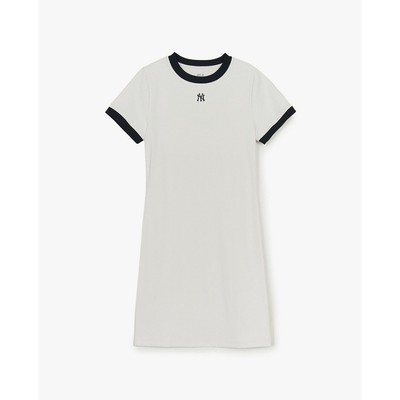 MLB - Đầm midi cổ tròn tay ngắn Basic Slim Fit_3FOPB0453-50IVS