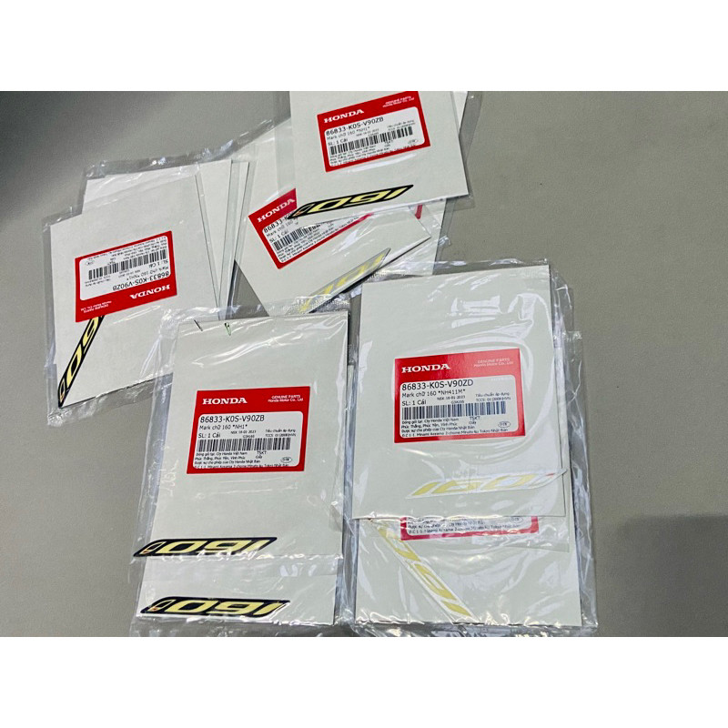 Tem dán xe SH 2023 chữ số 160i 160 Honda SH 150 / SH 160 / Vario 160 / PCX 160 Màu Đen bóng + Bạc Bó