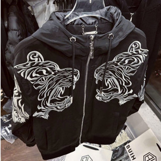 Áo Khoác, Áo Gió Dù Thêu Hổ Trắng Philipp Có Mũ 2 Lớp ZangZang Thời Trang QP Cao Cấp