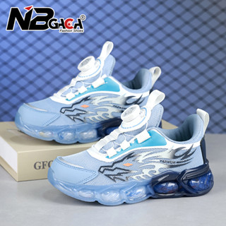 Giày Trẻ Em Lưới Thoáng Khí Chạy Bộ Giày Thể Thao Chống Trơn Trượt Cho Bé Trai Phong Cách Hàn Quốc Giày Khóa Xoay Thông Thường #N2027-1