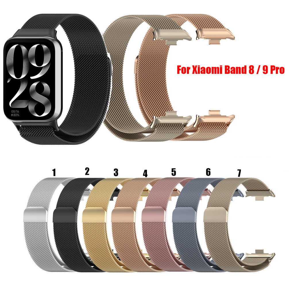 Dây đeo vòng Milanese bằng thép không gỉ cho Xiaomi Band 8 9 Pro MiBand 9 Pro Xiaomi Smart Band 9 Pro Vòng đeo tay kim loại