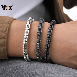 Vnox Thép không gỉ Nhúng Vuông Handmade Dây Xích Neo Vòng Tay Dành Cho Nam, Vòng Tay Dây Xích Cổ Điển Retro, Quà Tặng Tr
