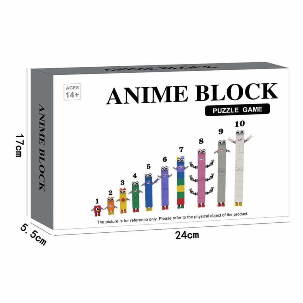 Numberblocks Digital Anime Square People 1 to 10 building blocks
