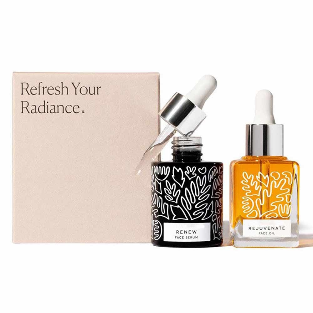 2pcs Facial Oil Serum Set Renew Resurfacing Night Serum +Rejuvenate Restorative Face Oil