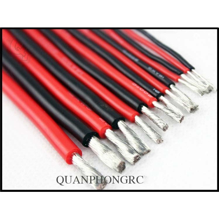 2 Mét Đơn Dây Điện SIlicon AWG Chịu Nhiệt 12/14/16/18/20 AWG