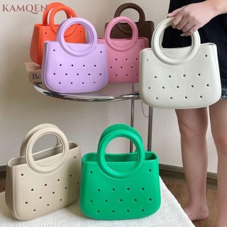 Túi đi biển KAMQEN, Túi đeo chéo EVA dung tích lớn DIY, Túi Tote màu trơn EVA chống thấm nước dễ thương ngoài trời