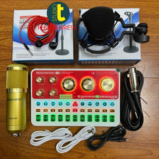 Combo hát live Mic BM900 sound card K900 PRO MAX mới nhất 2025 huyền thoại tai nghe kẹp mic kẹo điện thoại