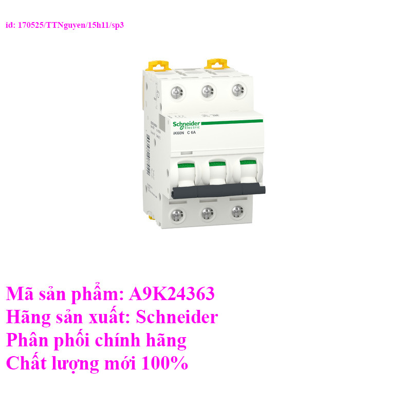 Cầu dao tự động 3P 63A-A9K24363