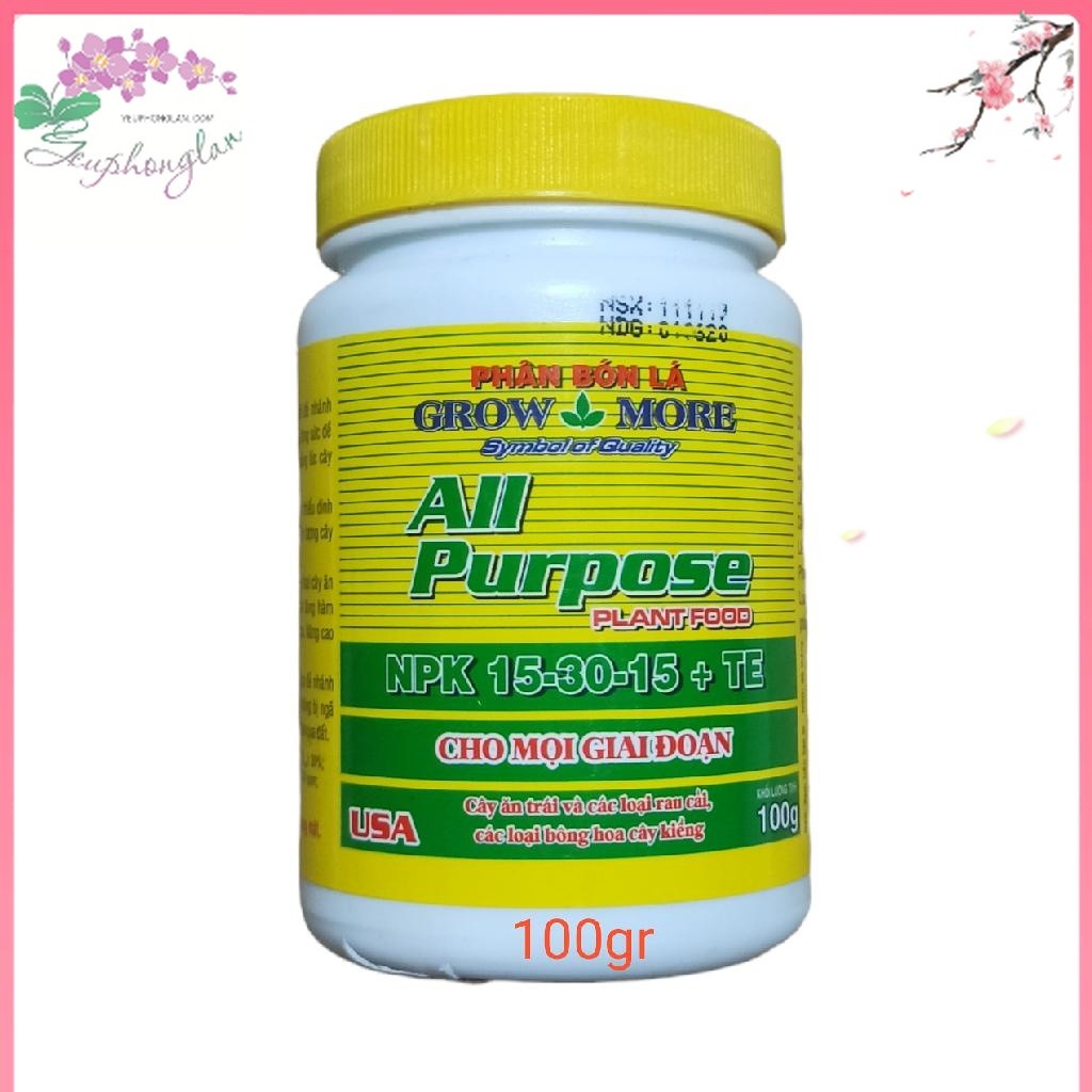 Phân Bón Lá Grow More All Purpose NPK 15-30-15 +TE Dinh dưỡng cân bằng cho mọi giai đoạn phát triển 