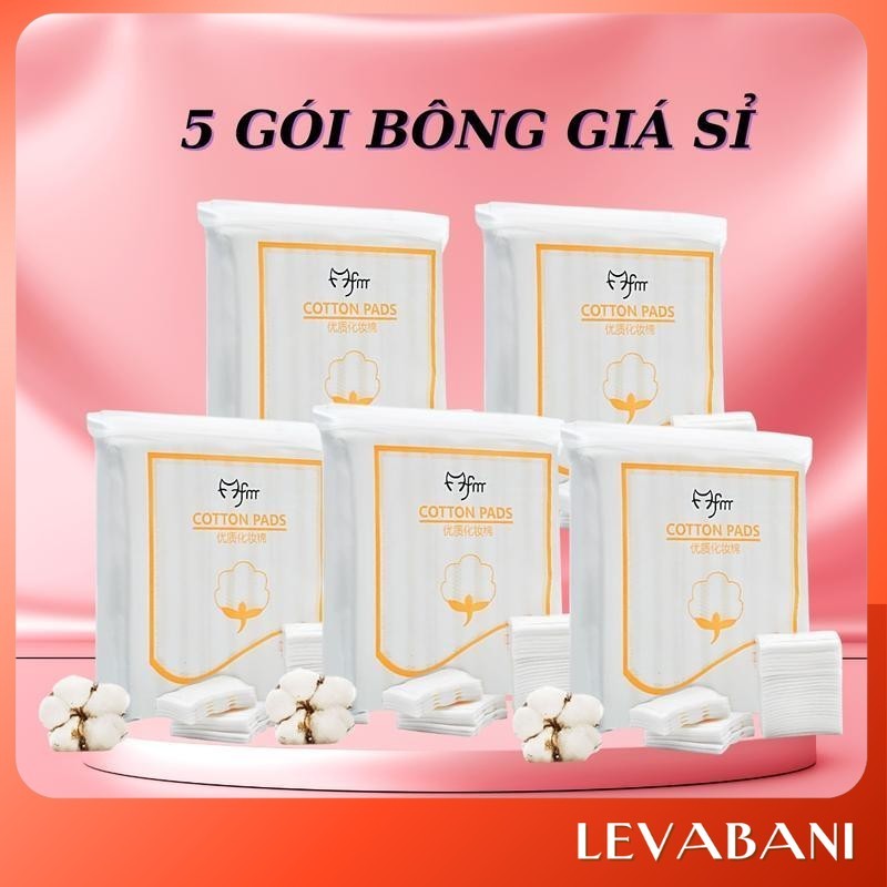 Bông Tẩy Trang Cotton Pads Vuông 222 Miếng Dụng Cụ Làm Đẹp Chăm Sóc Da Mặt-BTT01 222 miếng tiết kiệm
