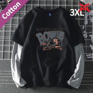 Áo len hai mảnh giả vải bông nguyên chất 100% Áo Thun Dài tay thường ngày cho nam Áo Lót Lót Lông Cừu mùa thu đông