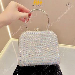 Túi ly hợp đính kim cương mới dành cho nữ đội tiệc xã hội túi xách đính đá giả tinh tế xiên span túi ăn tối