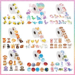 [HOTIS] Cuộn 500 tem sticker hoạt hình cute, tem dán trang trí, khen thưởng học sinh tạo động lực