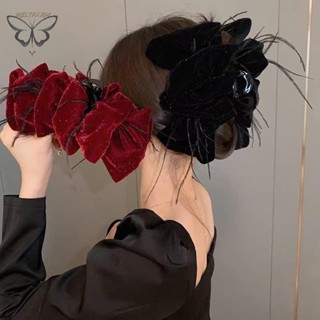 Vàng Tính Khí Thanh Lịch Nhung Bong Bóng Lông Nơ Tóc Cho Nữ Mũ Kẹp Tóc Trang Trí VN