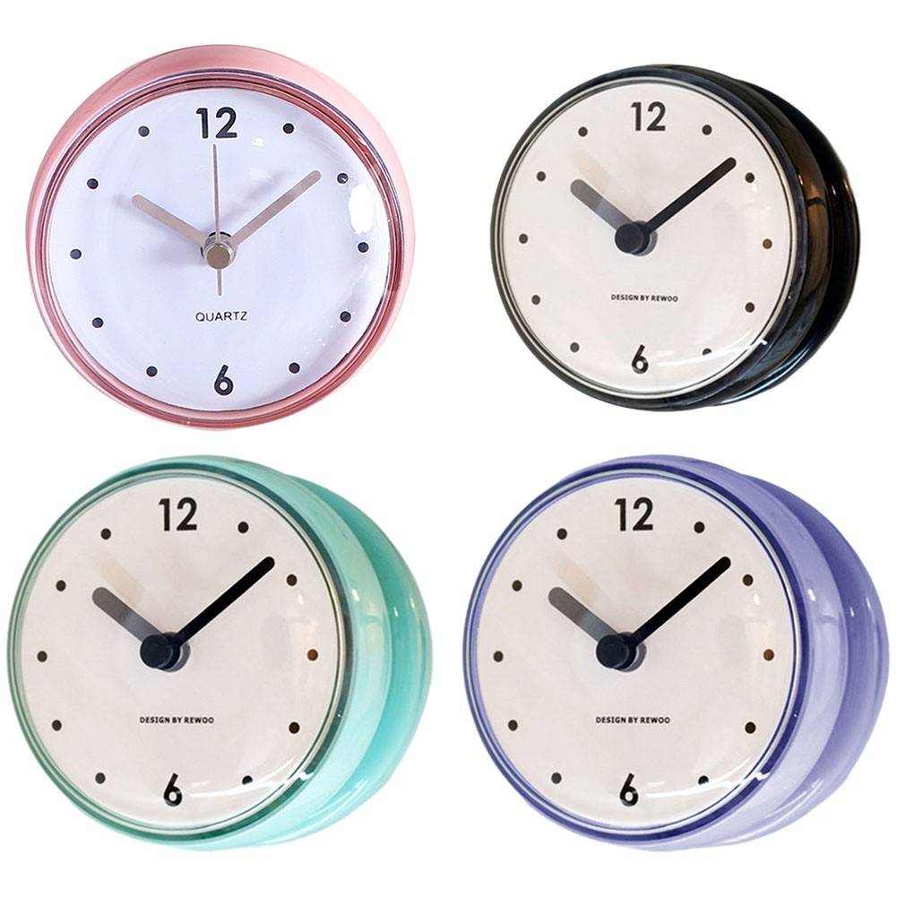 Sucker Wall Clock Blue Pink Waterproof 1pcs 75x75mm Kitchen Sucker Wall Clock