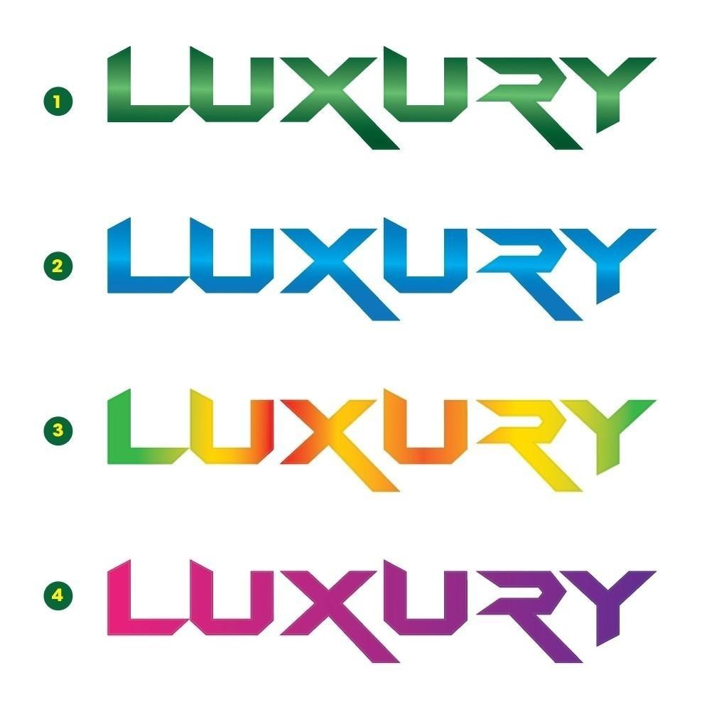 Tem Chữ Luxury decal dán xe ô tô , xe tải, xe ben , howo, chenglong ( nhiều màu sắc chọn ) SL : 1 Te