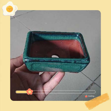 BS05 Chậu bonsai mini hình chữ nhật men hỏa biến gốm bát tràng