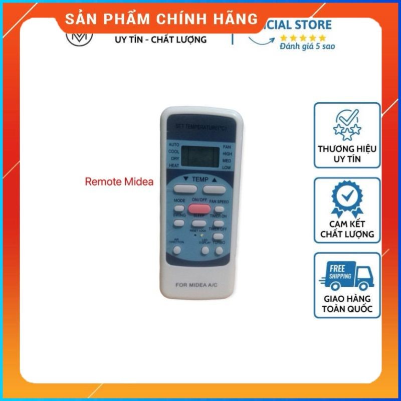Điều khiển máy lạnh Midea nhiều loại ( tặng cặp pin ) / Remote máy lạnh Midea
