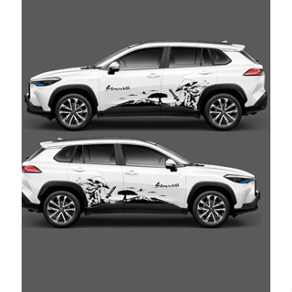 Tem xe ô tô Samurai, decal keo trong 1 bộ 2 bên sườn dán mọi form xe, decal, nhãn dán