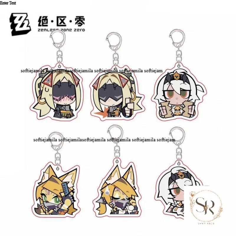 Hot Game ZZZ Emoticon Ellen Joe Nicole Demara Cosplay Acrylic Keychain Bag Charms Gift Couple Cartoo