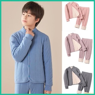 Innlike1 Trẻ Em Bộ Đồ Ngủ Mùa Đông Bộ Bé Trai Bé Gái Quần Áo Cotton Quần Lót Ấm Đồ Ngủ Nhà Phù Hợp Với Trẻ Em Áo Và Quần Trang Phục