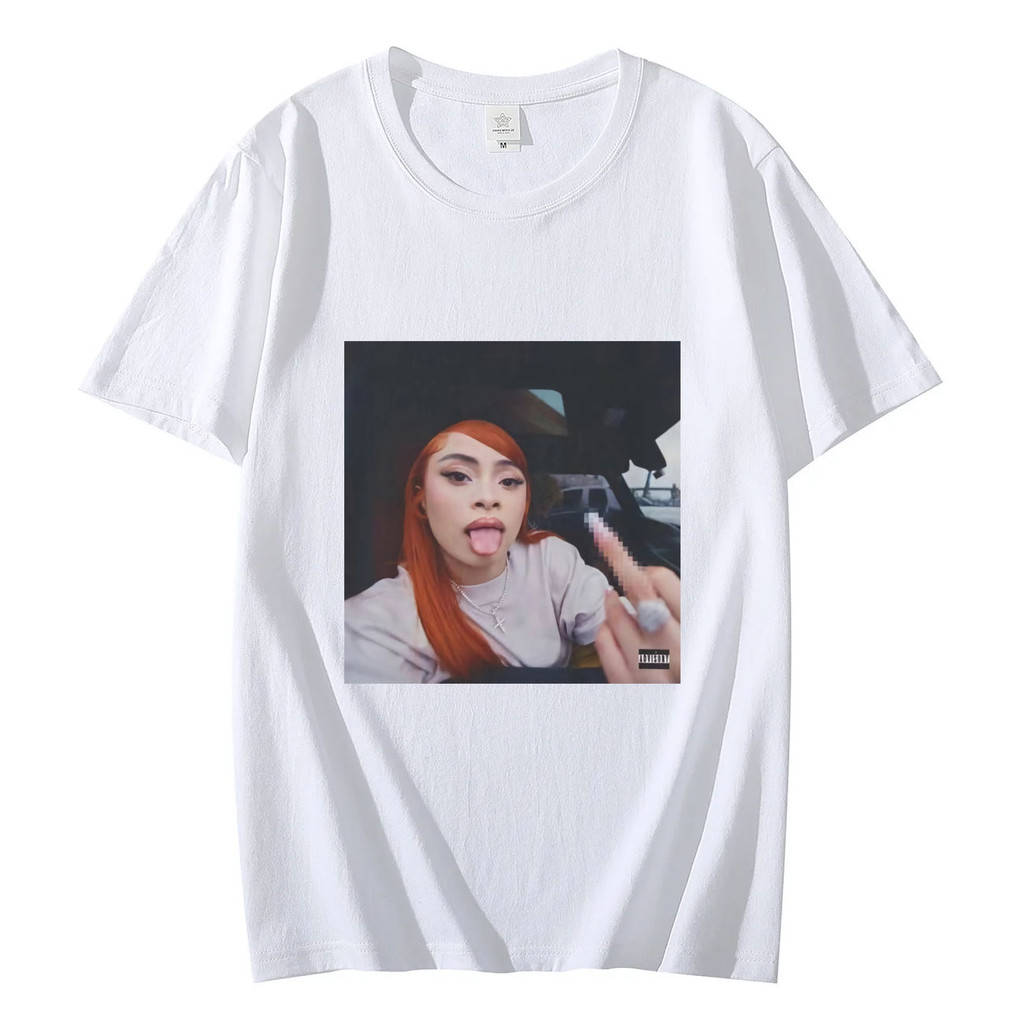 2024 bánh quế cho bạn bè Rapper Ice Spice Ngộ nghĩnh Meme Đồ họa Áo sơ mi Unisex Thời trang Hip Hop 