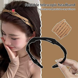 [Tdiepf] Dây buộc tóc gấp di động dành cho nữ Băng đô rửa mặt chống trượt Phụ kiện tóc cho bé gái có thể thu vào MỚI