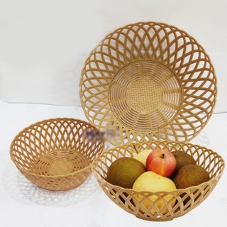  combo 5 combo 10 Rổ nhựa giả mây được dùng đựng rau sống đựng hoa quả,làm vật trang trí trên bàn ăn dùng hàng quán ăn 