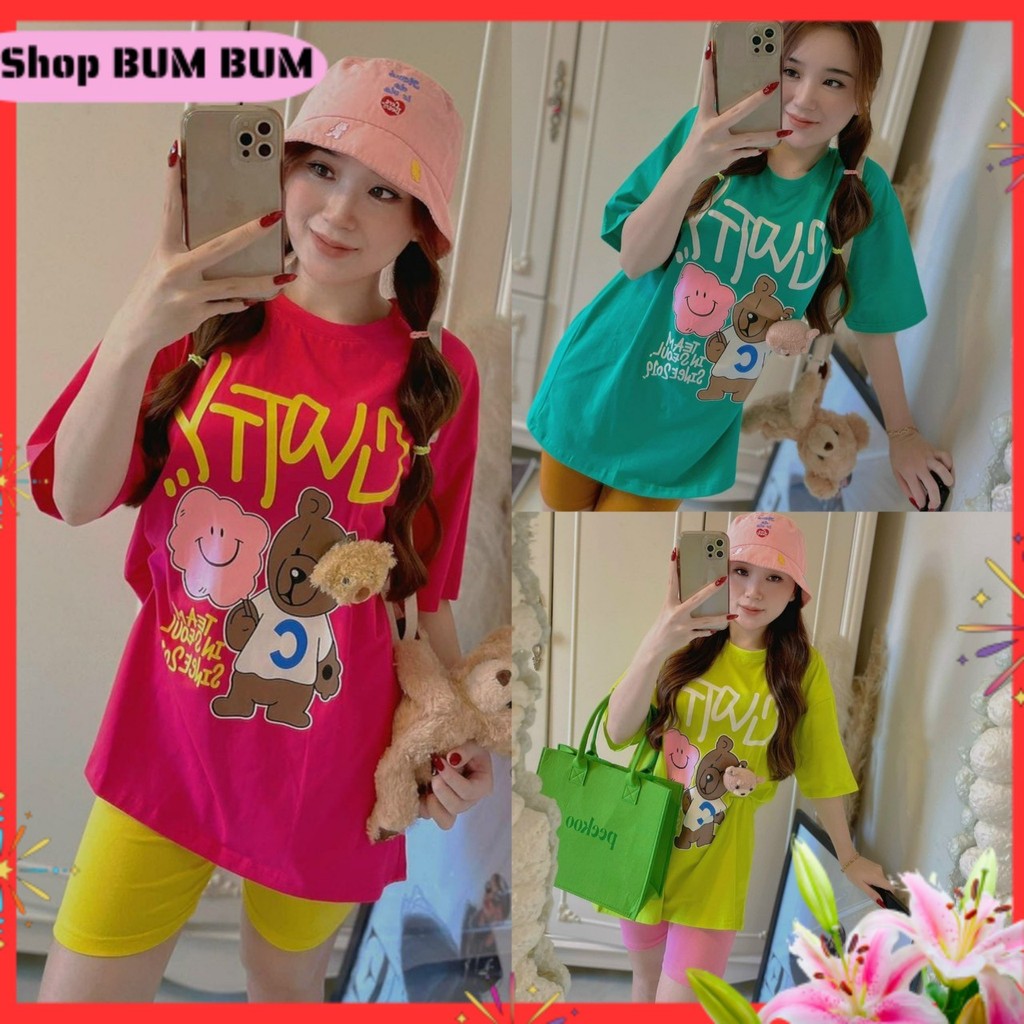 (S-BB) Set Đồ Bộ Ngố Hình Gấu Nữ tính, Sang Trọng , xinh xinh