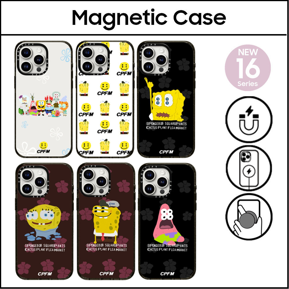 Caseti CPFM SpongeBob Squarepants Nhựa Cứng Acrylic Ốp Lưng Cho iPhone 16 11 12 13 14 15 Plus Pro Ma