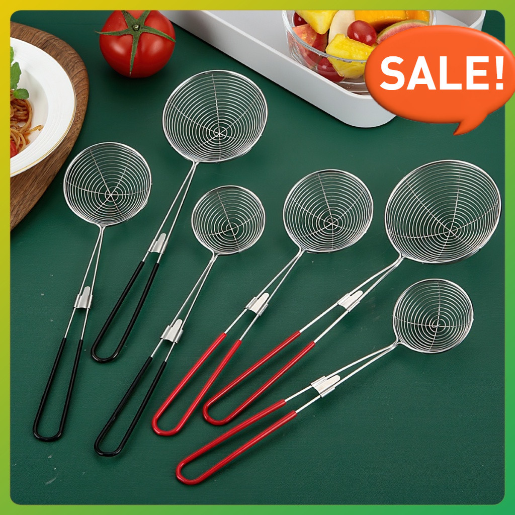 Vợt múc Topping trân châu, vợt múc lẩu inox cán đỏ siêu bền, siêu tiện lợi - EN888