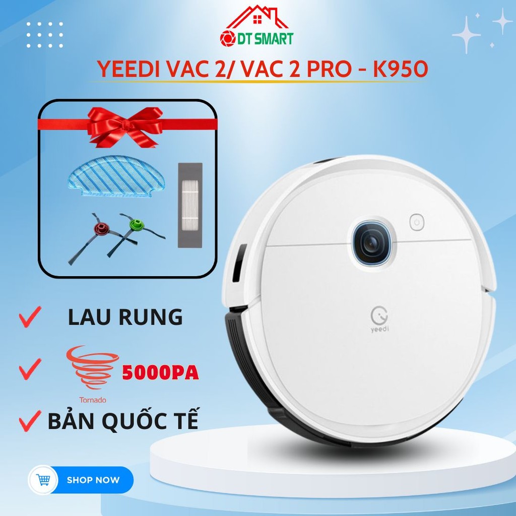 Robot Hút Bụi Lau Nhà YEEDI Vac 2/ Vac 2 Pro (K950), quốc tế new 100%, bảo hành 12 tháng