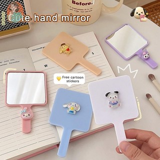   VURK Gương Trang Điểm Cầm Tay Hình Vuông Họa Tiết Hoạt Hình Dễ Thương Nhỏ Gọn Cho Nữ spa beauty S 