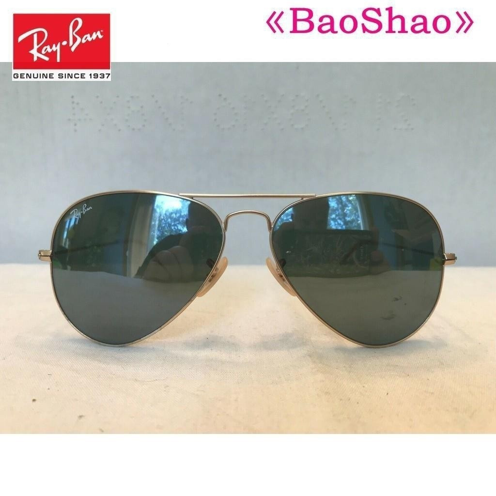 Kính mát Aviators RB3025 58mm, khung màu vàng cổ điển, lens gương đen G15