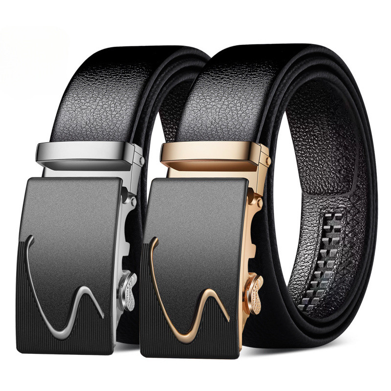 Thắt lưng nam cao cấp da bò với khóa tự động hợp kim - Chiều dài 130cm phù hợp thanh niên