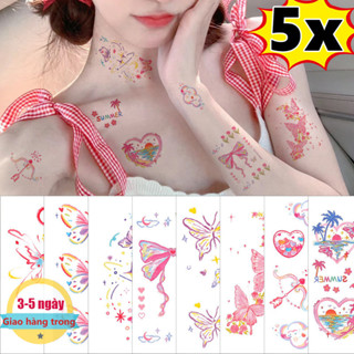 [3-5 Ngày Đến] Miếng Dán Hình Xăm Bướm Nghệ Thuật Cơ Thể Tạm Thời, Giấy Chuyển Không Độc Hại An Toàn, Hình Xăm Giả 6 * 10cm Cho Da - 5 Kiểu Đề Can DIY Chống Thấm Nước Cho Tiệc / Lễ Hội