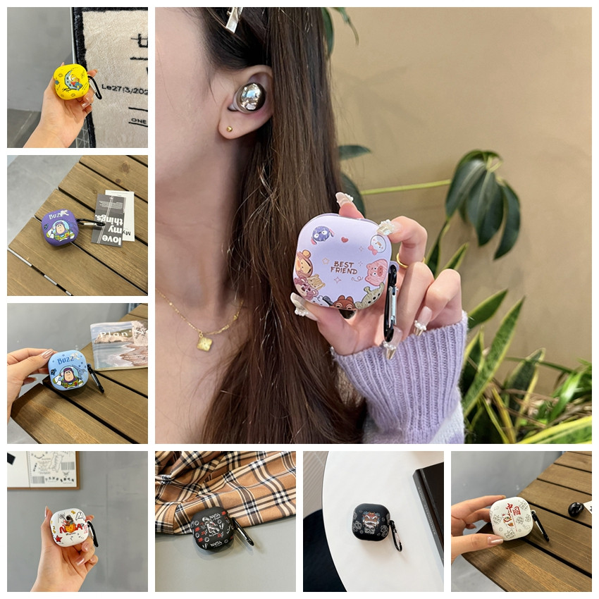 Ốp điện thoại bền bằng đá cẩm thạch cổ điển hoạt hình cho Samsung Galaxy Buds FE 2 Pro Buds Pro Buds