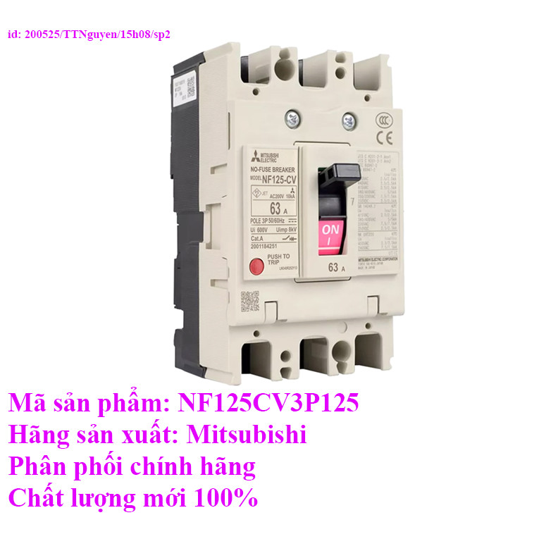 Cầu dao điện dạng khối NF125-CV 3P 125A