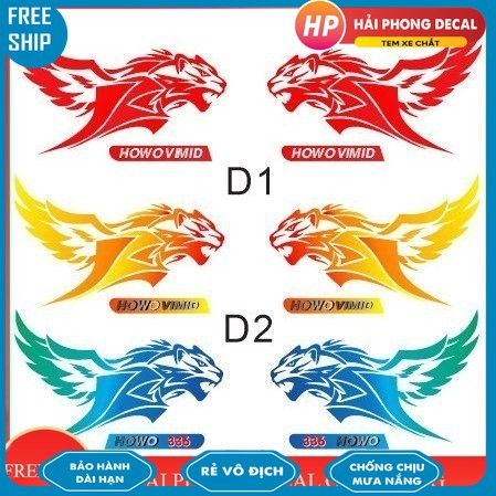 Tem Dán Hổ Bay Xe Tải - Dán Xe Tải , Xe Howo ... (SL : 2 tem )