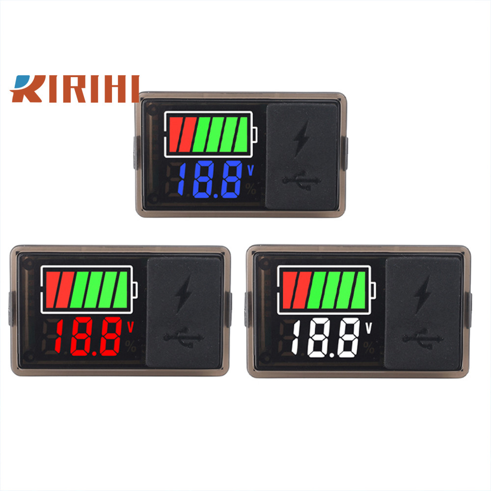 RIRIHI DC8-30V Màn hình kỹ thuật số DC Đèn báo điện áp pin cho pin Li-ion / Pin axit / Pin Li-Fe
