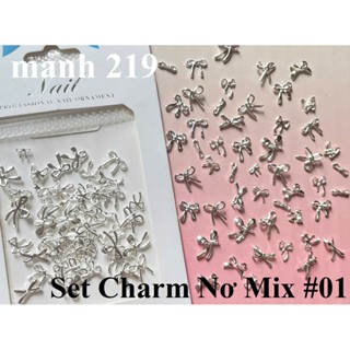  Set charm nơ mix kim loại đính móng trang trí Phụ Kiện nail - manh219 