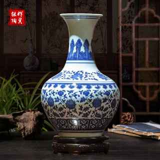  Jingdezhen Hàng Thủ Công Bán Buôn Xanh Trắng Sứ Underglaze Nhánh Nhiều Màu Sắc Hoa Sen Bình Nhà Cổ Gốm Sứ Trang Trí Trung Quốc 