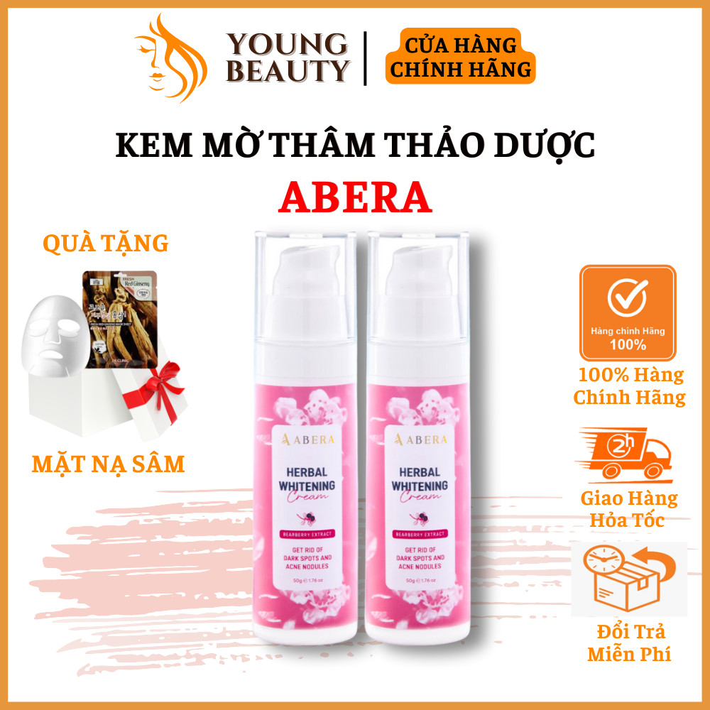 Kem mờ thâm thảo dược ABERA - Kem ABERA mờ thâm bẹn, nách, khuỷu tay, đầu gối chỉ sau 1 liệu trình chai 50ml - YOUNG