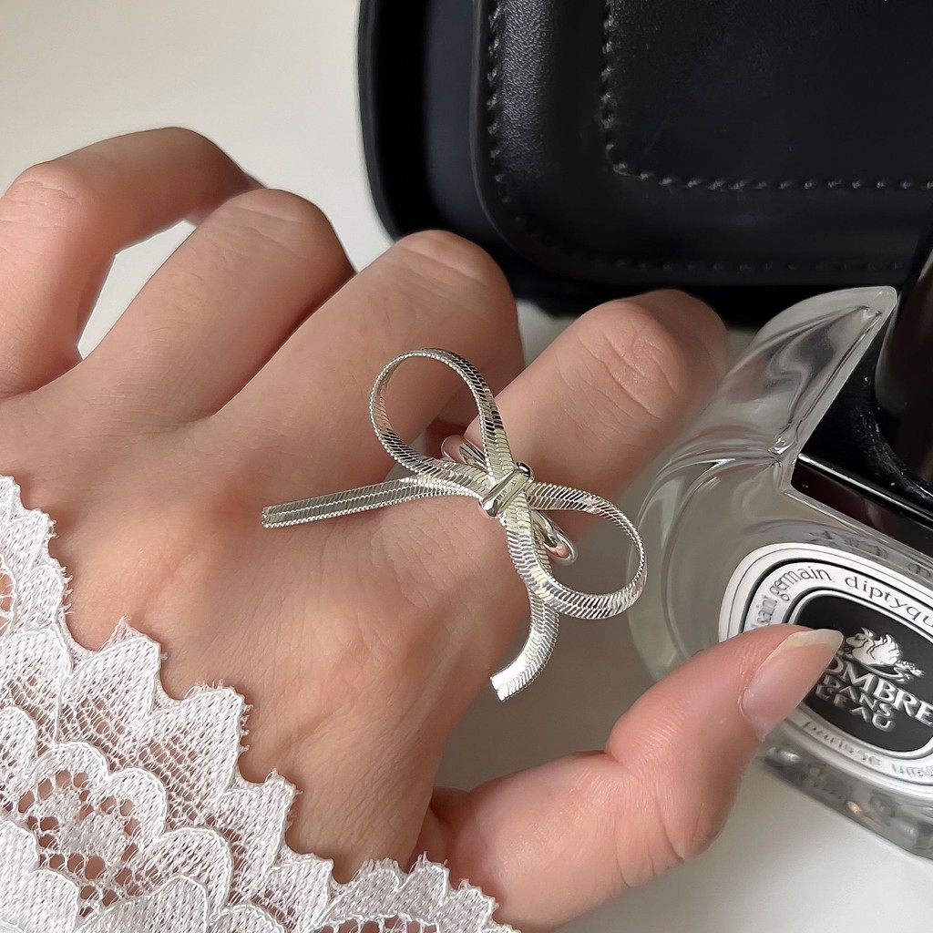 Phong Cách Hàn Quốc Xương Rắn Nơ Tay Dệt Nhẫn Phong Cách Hàn Quốc Lạnh Phong Cách Mở Nhẫn Ins Cao Cấ