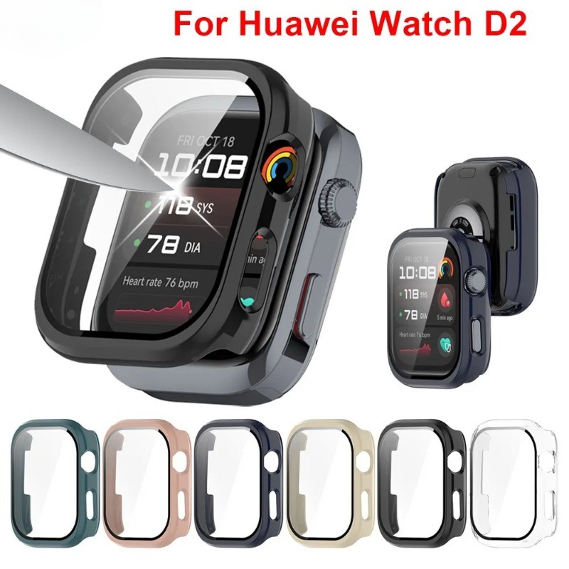 Kính + Ốp Lưng Cho Huawei Watch D2 Bảo Vệ Màn Hình Chống Trầy Xước Phim Ốp Lưng Bảo Vệ PC Cho Huawei