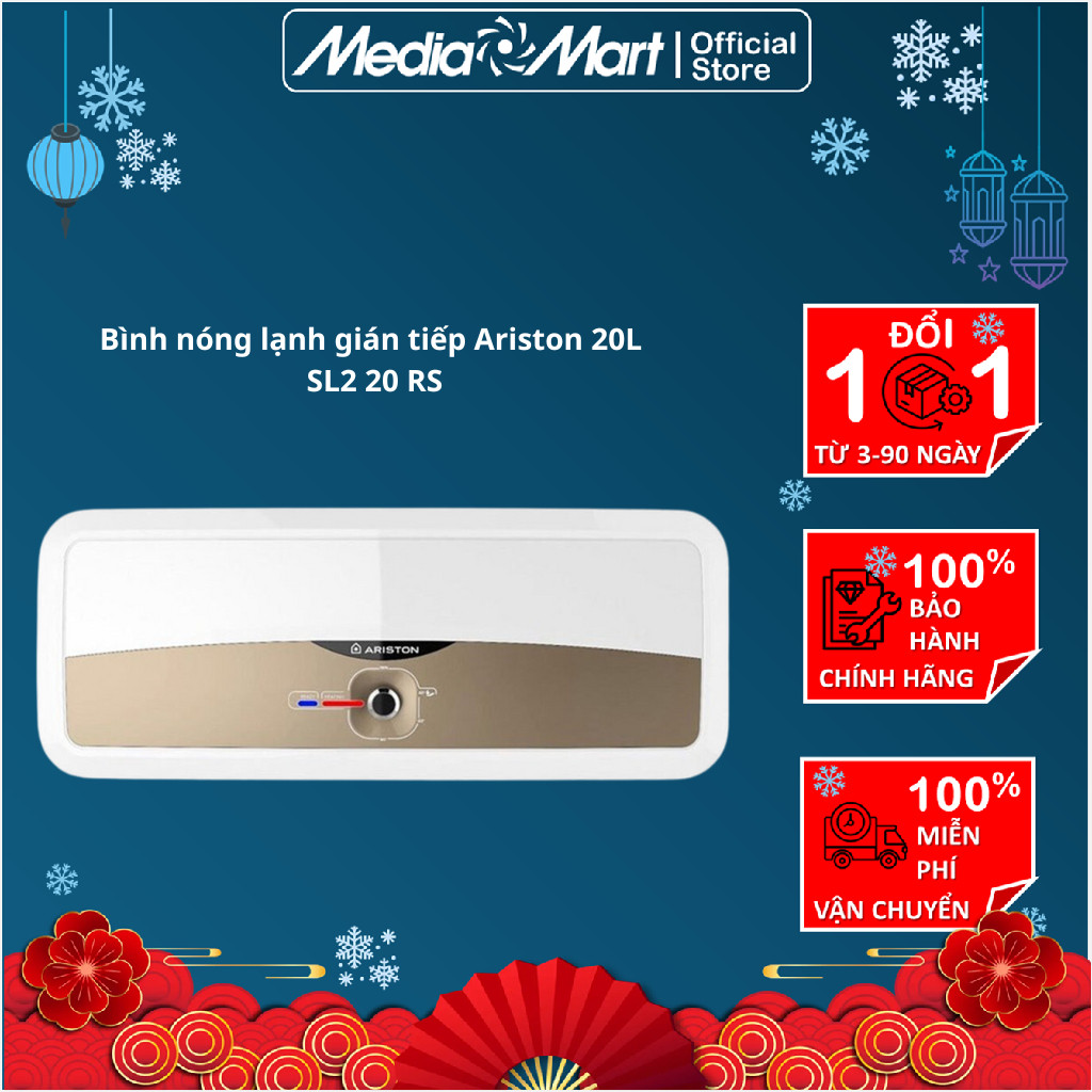 Bình nóng lạnh gián tiếp Ariston 20L SL2 20 RS