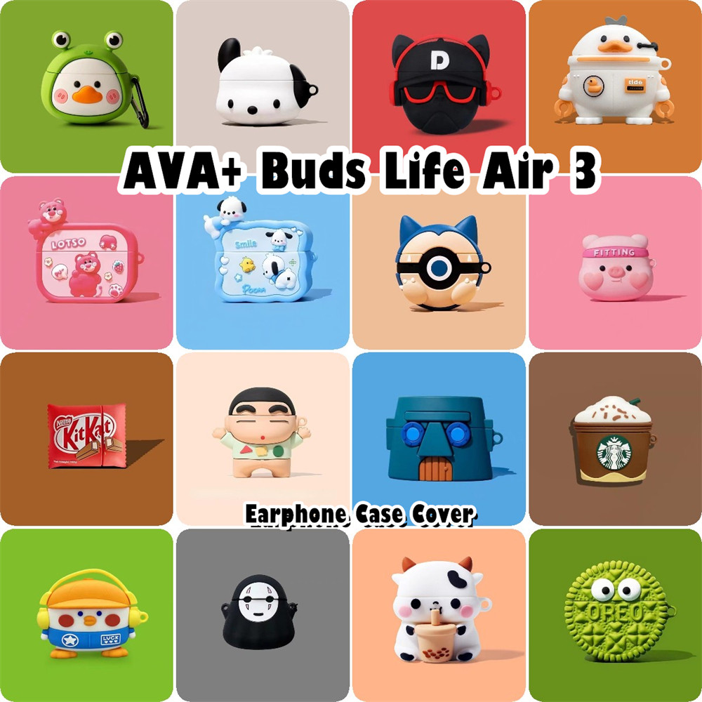[Imamura] Dành cho AVA + Buds Life Air 3 Vỏ silicon mềm Vỏ tai nghe hoạt hình chống rơi NO.2