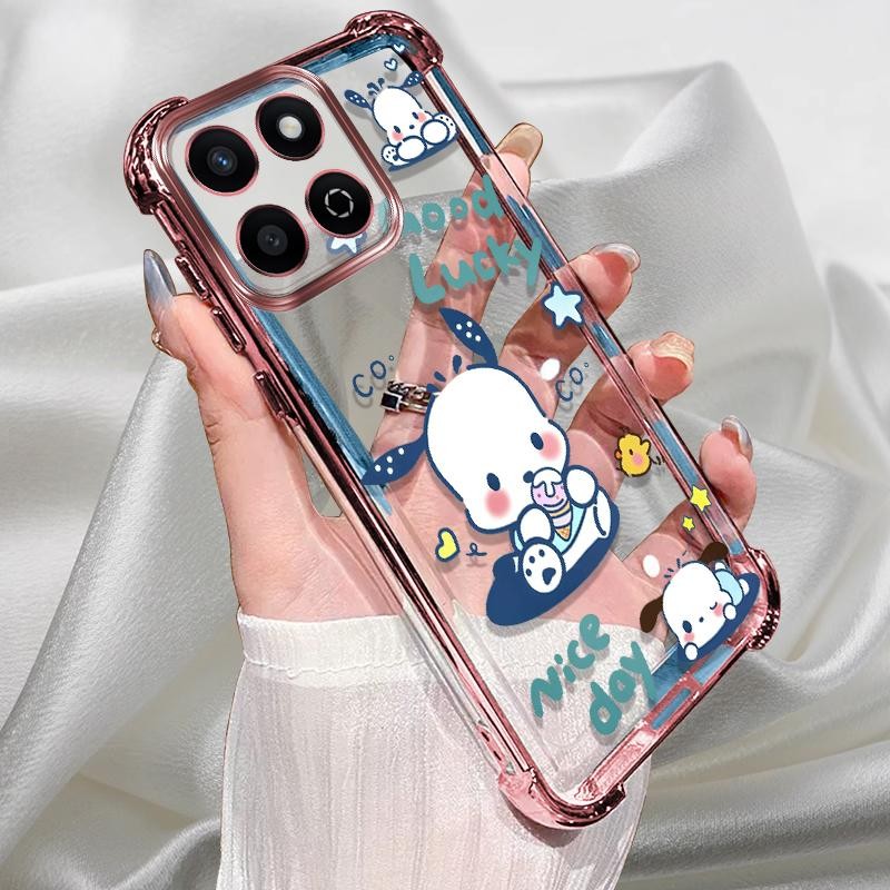 Dành Cho Honor X6b Ốp Lưng Mạ Màu Hồng Silicon TPU Dễ Thương Ốp lưng Bảo Vệ Hoạt Hình Chống Sốc Hono